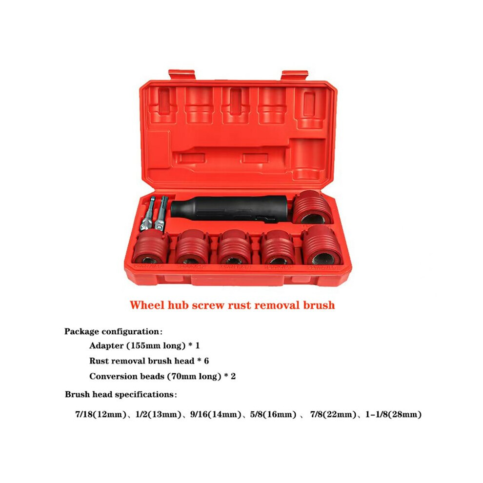 9Pcs Wheel Stud Rust Removal Tool Set For Automotive Bolt Derusting And Hub Cleaning 4713765860562