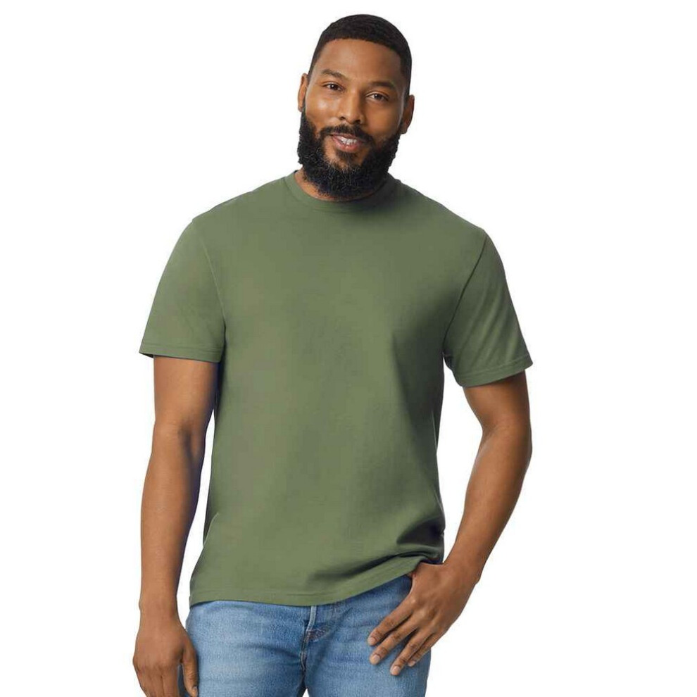 Gildan (5Xl, Military ) Mens Cotton Lightweight T-Shirt Green