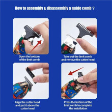 2in1 Barber Hair Trim Set Graffiti Coating Oil Carving Hair Clipper Bald Double Blades Reciprocating Men'S Shaver