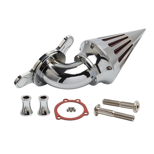 Kegelspitzen-Luftfilter-Einlassfilter für  Dyna Softail Touring Road Glide Elektroplattiert/Roter Filter