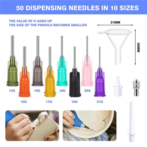 Pottery Tools Ceramic Precisious Applicators, Ceramic Glaze Squeeze Bottle Tools for Pottery Art Decoration Kit 1