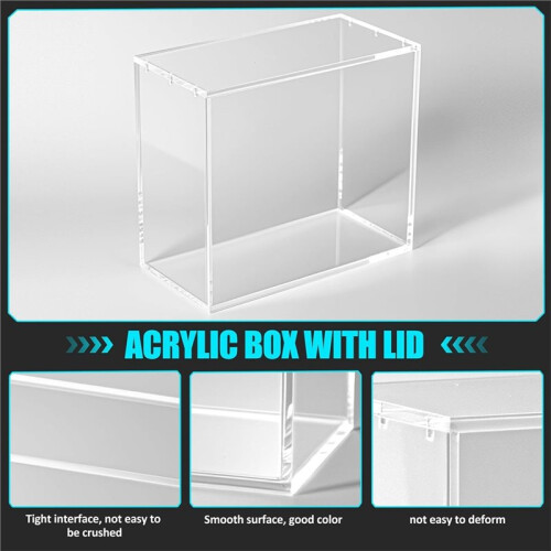 2Pack Acrylic Display Case Trading Card Storage Box Stackable Protector Dust-Proof Collector Storage Protector 1
