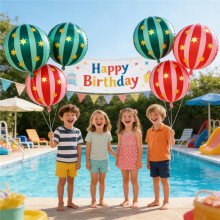 8 Pack Circus Carnival Foil Balloons 22 Inch Theme Party Decorations for Carnival, Circus Theme Party Decorations