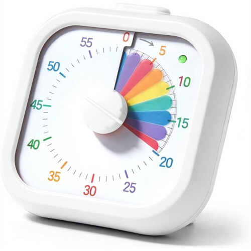 Visual Timer Rainbow, 60 Minute Countdown Timer for Children & Adults, Silent Operation for Classroom Kitchen Home