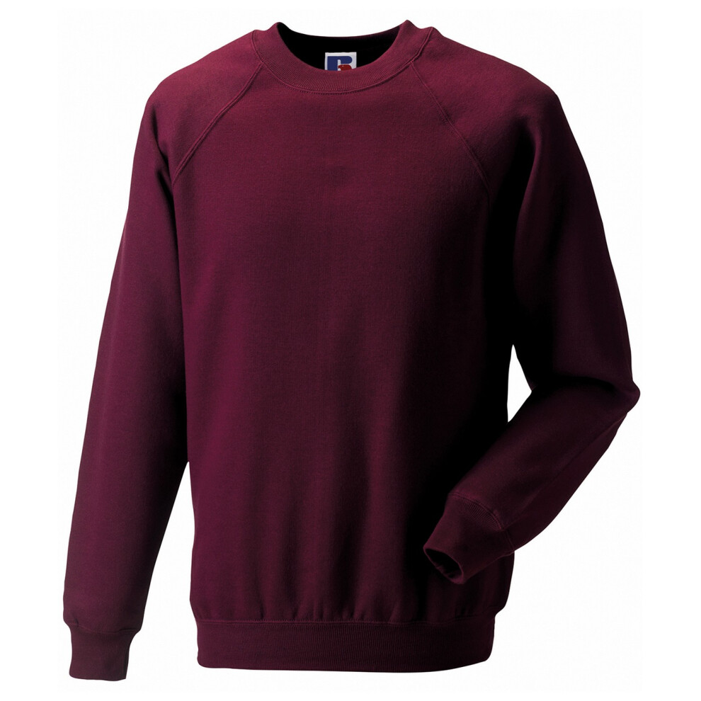 Russell (L, Burgundy) Mens Spotshield Raglan Sweatshirt Red,Multicoloured