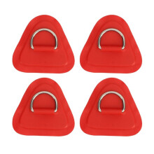 4 Stuks D-Ring Patches van Roestvrij Staal, Driehoekige D-Ring Patches voor PVC Opblaasbare Boten, Vlotten, Kajaks, Surfplanken A
