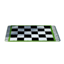 Flower Bath Mats Soft Plush Checkerboard Grids Soft Floral Bathroom Carpet Bedside Carpet Decor Anti Slip Floor Mat B