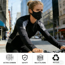 Reusable Sport Mask with 8 Activated Carbon Filters, Dustproof for Outdoor Activities