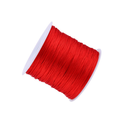 100m x 0.8mm Nylon Rattail Cord Red