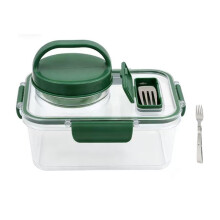 Salad Jar Upgraded Leakproof Mason Leakproof Mason Jar Style Lunch Box Large Salad Jar with Hidden Dressing Container
