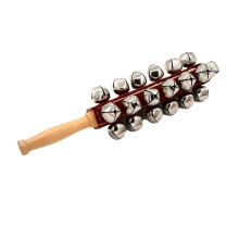 Hand JingleBells Hand Sleigh Bells TräShaker Jingle Bells Stick Musikklockor för Slaginstrument för Fritidshus