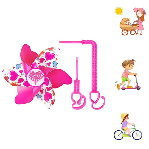 Baby Carriage Windmill Decoration,Flower Patterned Handlebar Windmill,  Decoration Accessories for Bikes 2