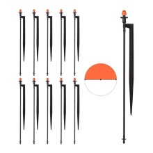 10pcs 180 Degree Irrigation Sprinkler Heads: Micro Sprinkler Nozzle 12 Inch Stake with 1/4" Tubing