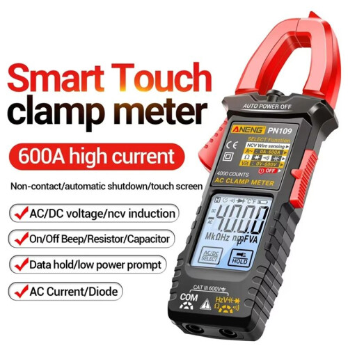 ANENG PN109  Clamp Meter Multimeter Digital 4000 Count 600A High Current Non-Contact Voltage Tester NCV Capacitance Tools A 2