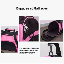 Tragetasche – KITYTETY – 47 x 30 x 23 cm – Rosa – Wasserabweisendes Canvas – Herausnehmbare Hartschalenplatte