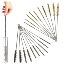 20 Pcs Tube Brush Kit, Stainless Steel/Brass Wire Tube Brushes, StrawCleaner Brush, Pipe Cleaner Brush for Auto Parts