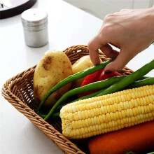 Bandejas de Almacenamiento de Ratán Hechas A Mano para Frutas, Verduras, Pan, Cestas de Exhibición para Mesa de Servicio de Restaurante