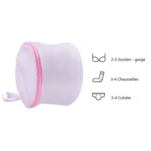 [Lot de 6] Filet à linge - Sac à linge rose avec fermeture éclair - Super-scellant 1