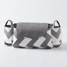 (Gray Wave)Baby Kinderwagen Organizer mit Oxford Stoff mehrere Beutel Aufbewahrungstasche für Flasche