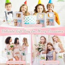Sacs cadeaux - ZGEER - 18 x 10 x 20 cm - Lot de 12 - Transparent - PVC