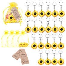 Juego de Recuerdos de Fiesta con Tema de Girasol con Llavero de Girasol de 30 Piezas