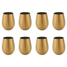 8X 500Ml Beer Wine Cup Beer Tumbler Cocktail Juice Milk Cup Metal Drinking Mug Gold