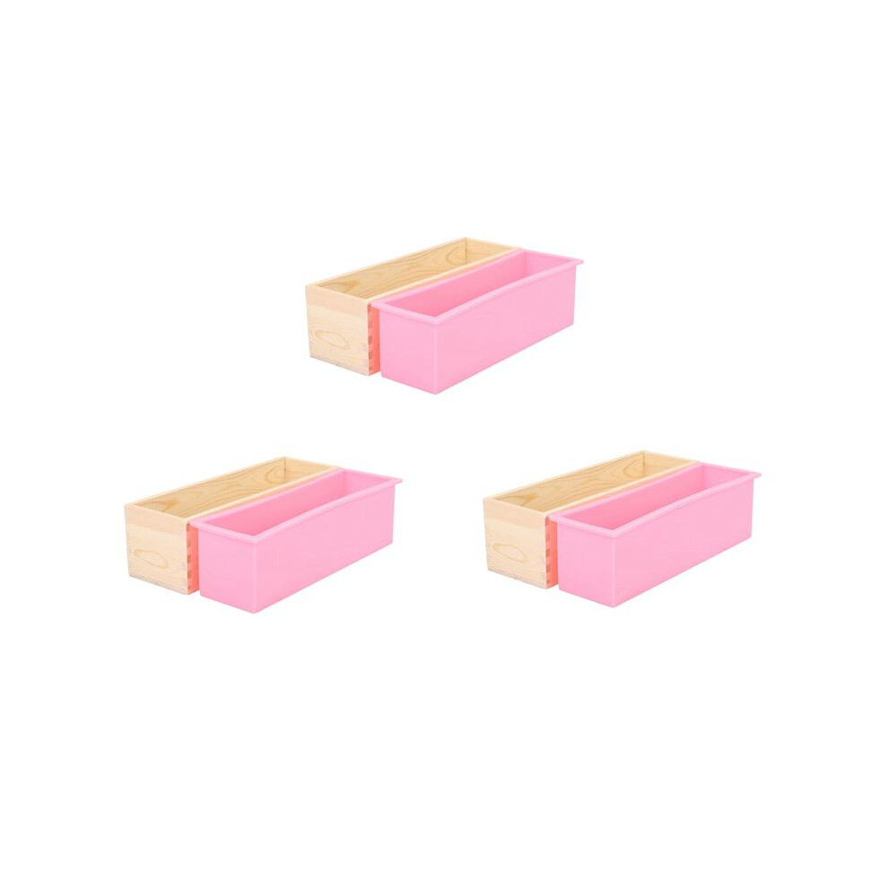 3X 1200G Diy Soap Wooden Soap Mold Box Silicone Liner Rectangular Loaf Swirl Soap Mold Tool Diy Soap Candle Mold 4712582611814