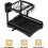 Dish Drying Rack for Kitchen Counter, 2-Tier Drainboard Set with Double-Layer Bowl Rack, Cup Rack, Drain Board 3
