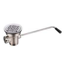 3-1/2inch Commercial Sink Drain with Twist Lever Handle, Waste Drain Valve with Overflow Inlet for 2/3 Compartment Sink