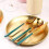 Stainless Steel Round Plate Camping Dishes Rust-Proof Stackable Food Serving Plate 23cm 3