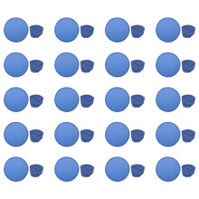 20X Faltbare Runde Fächer Blau
