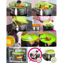 Couvercle anti-débordement - Silicone alimentaire - Convient à toutes les casseroles et au micro-ondes