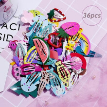 Pinces à cheveux - Lot de 36 - Couleurs bonbon - Métal