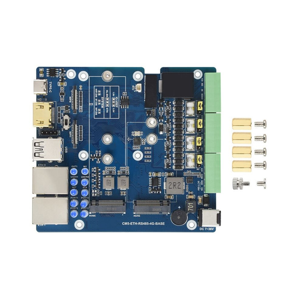 Gigabit/2.5G Dual Ethernet MultiâFunction Expansion Board For Raspberry Pi Cm5 Rs485 4G Network Interface Carrier Board 4713422643187