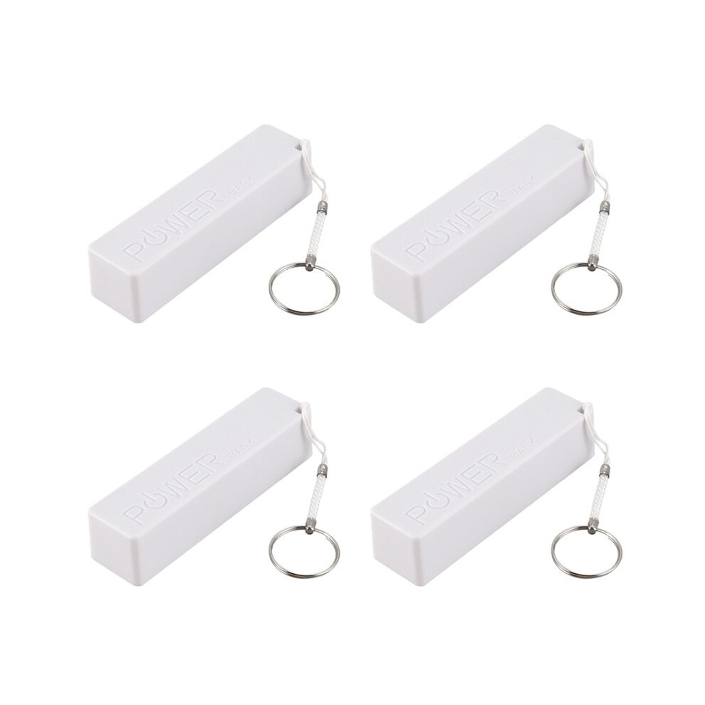 4X Portable External Power Bank Battery Charger 18650 With Keychain (Without Battery) (White) White 4713941138195