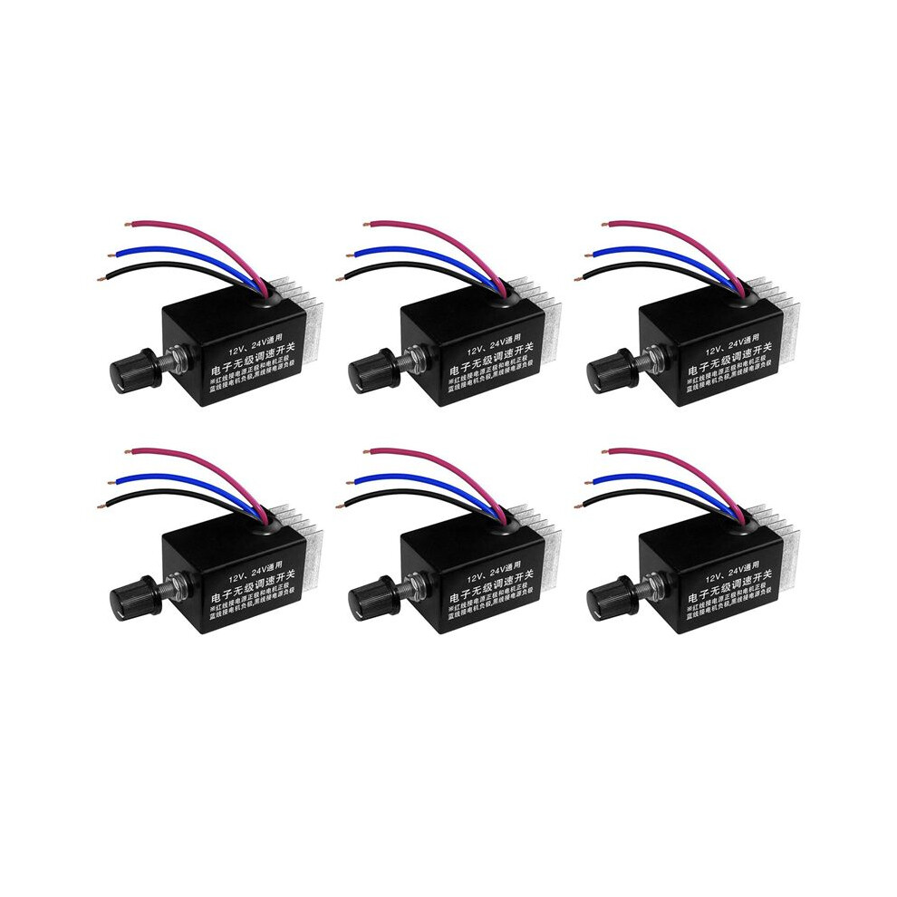 6Pc Motor Speed Regulator 12V/24V 10 A Motor Speed Controller For Car Truck Fan Heater Control 6031368544657