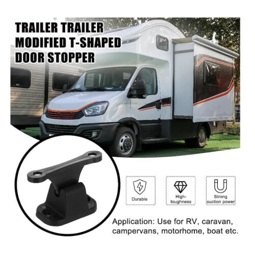 Verstärkte T-förmige Türstopper für Wohnmobile und Boote – 4er-Set – Schwarz 2