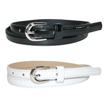 CTM Women's Skinny 1/2 Inch Dress Belt (Pack of 2 colours)