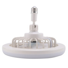 Ventilateur de Plafond E27 avec LumièRes, Faible Ventilateur Fermé, Support de Lampe à Cardan pour Ventilateur éLectrique Caché (Blanc)