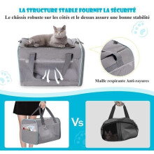 Haustiertragetasche für Katzen, Hunde und andere Tiere mit verstellbarem Schultergurt, atmungsaktiv und faltbar – 45 x 30 x 30 cm