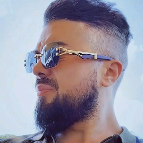 Χρυσά γυαλιά ηλίου Leopard-Head χωρίς σκελετό (Unisex) 2