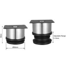 Gesentur Möbelfüße – 4 verstellbare Füße, 50 mm Höhe – Gebürsteter Edelstahl – 4er-Set