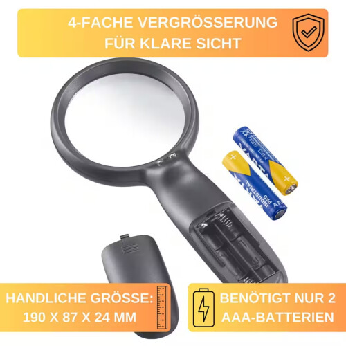 Verlichte vergrootglas met leeslamp voor 4x vergroting 2