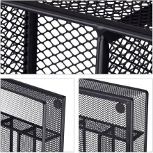 Besteckkasten aus Stahlgewebe, Besteckbox aus Metall, Besteckablage, H x B x T: 5,3 x 24 x 32,5 cm, schwarz