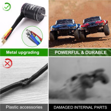 3650 6400KV High-Speed Brushless Motor and 75A Brushless ESC for Arrma Hsp Redcat Rc4wd Axial Scx10 D90