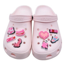 Schuhanhänger – 37 Stück – Rosa Ornamente – PVC