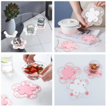 Onderzetters - Kersenbloesems - Siliconen - Antislip - 11,5 cm - 4 stuks