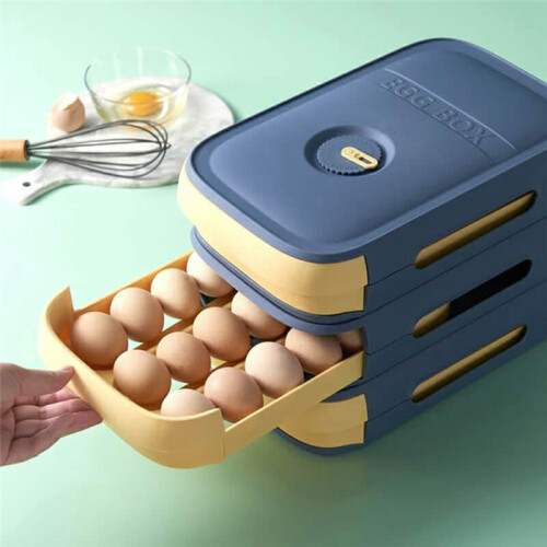 Egg Storage Container Refrigerator Drawer Type Egg Tray Refrigerator Organizer Food Container Kitchen Accessories,A 2