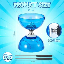 LED-diabolo met drievoudig kogellagersysteem - Lichtgevende diabolo-jongleerset voor kinderen en volwassenen - Uitrusting