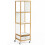 Costway 4-Tier Rotating Bookshelf on Wheels 360 Spinning Corner Shelf Tower 9
